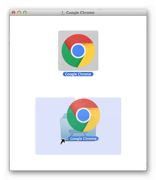 Начало установки Google Chrome для Mac OS