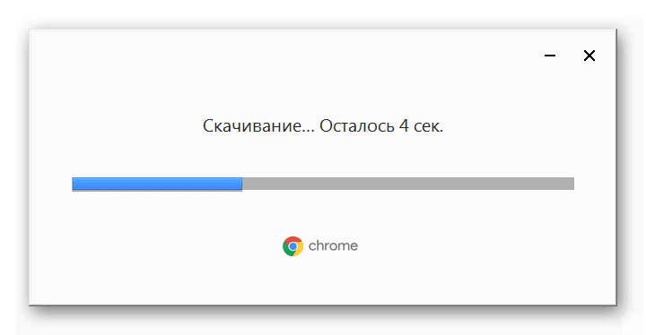 Окно инсталляции веб-браузера Google Chrome в Windows 7