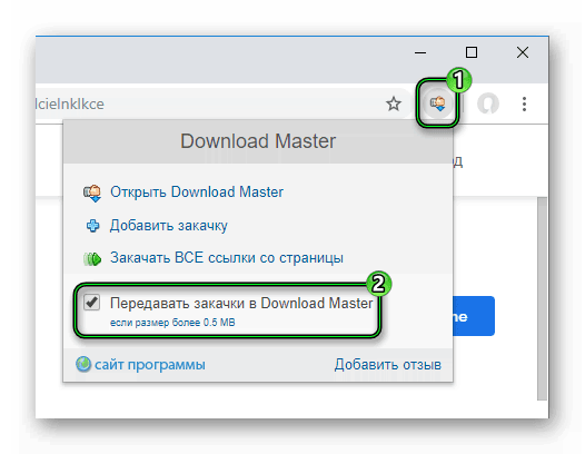 Активация расширения Download Master для Google Chrome