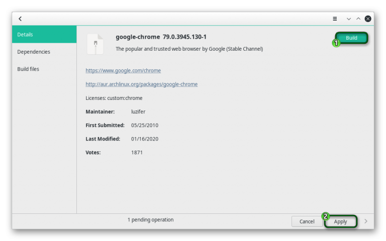 Как установить google chrome на manjaro